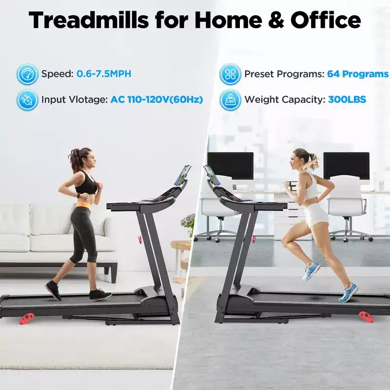 Tapis roulant in offerta: tapis roulant pieghevole portatile da 3HP per casa, tapis roulant con inclinazione, 12 km/h, controllo tramite APP, 64 programmi, tapis roulant per jogging e camminata