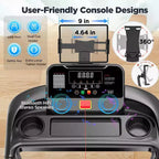 Tapis roulant in offerta: tapis roulant pieghevole portatile da 3HP per casa, tapis roulant con inclinazione, 12 km/h, controllo tramite APP, 64 programmi, tapis roulant per jogging e camminata