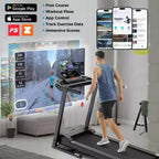 Tapis roulant in offerta: tapis roulant pieghevole portatile da 3HP per casa, tapis roulant con inclinazione, 12 km/h, controllo tramite APP, 64 programmi, tapis roulant per jogging e camminata