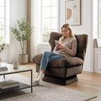 360-Degree Swivel Accent Chair - Modern Reading Chair with Thick Cushion & Cozy Chenille Fabric | Upholstered Armchair for Living Room, Bedroom