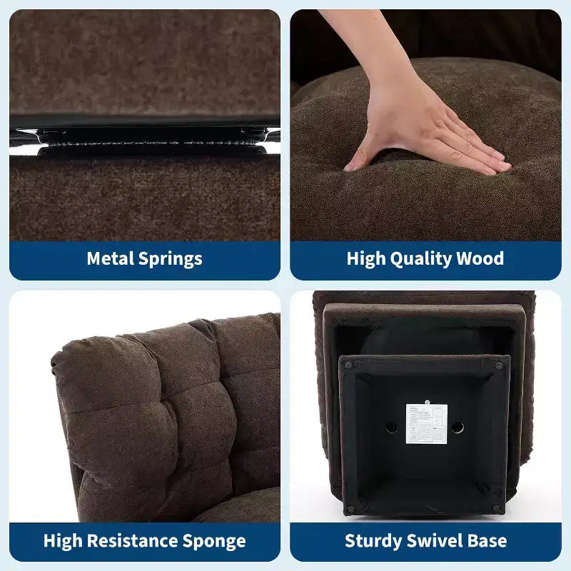 360-Degree Swivel Accent Chair - Modern Reading Chair with Thick Cushion & Cozy Chenille Fabric | Upholstered Armchair for Living Room, Bedroom