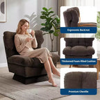 360-Degree Swivel Accent Chair - Modern Reading Chair with Thick Cushion & Cozy Chenille Fabric | Upholstered Armchair for Living Room, Bedroom