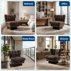 360-Degree Swivel Accent Chair - Modern Reading Chair with Thick Cushion & Cozy Chenille Fabric | Upholstered Armchair for Living Room, Bedroom