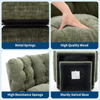 360-Degree Swivel Accent Chair - Modern Reading Chair with Thick Cushion & Cozy Chenille Fabric | Upholstered Armchair for Living Room, Bedroom