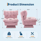 360-Degree Swivel Accent Chair - Modern Reading Chair with Thick Cushion & Cozy Chenille Fabric | Upholstered Armchair for Living Room, Bedroom