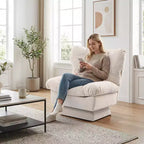 360-Degree Swivel Accent Chair - Modern Reading Chair with Thick Cushion & Cozy Chenille Fabric | Upholstered Armchair for Living Room, Bedroom