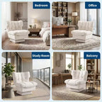 360-Degree Swivel Accent Chair - Modern Reading Chair with Thick Cushion & Cozy Chenille Fabric | Upholstered Armchair for Living Room, Bedroom
