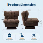 360-Degree Swivel Accent Chair - Modern Reading Chair with Thick Cushion & Cozy Chenille Fabric | Upholstered Armchair for Living Room, Bedroom