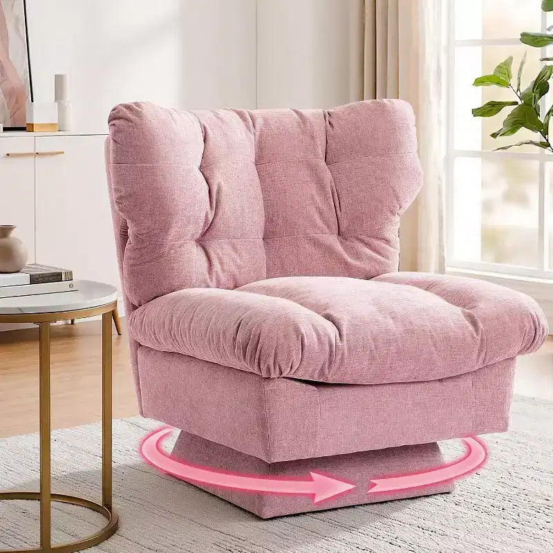 360-Degree Swivel Accent Chair - Modern Reading Chair with Thick Cushion & Cozy Chenille Fabric | Upholstered Armchair for Living Room, Bedroom