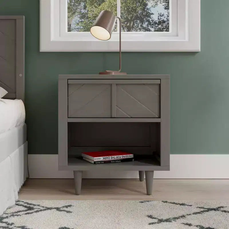Child Craft Surrey Hill 1 Drawer Nightstand for Nursery or Bedroom, Large Storage Drawer, Made of Sturdy Pinewood, Non-Toxic, Baby Safe Finish