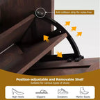 Scarpiera a 4 ripiani in rattan con 3 cassetti a ribalta, Organizer per scarpe autoportante con ripiani regolabili per ingresso, cabina armadio, corridoio
