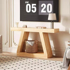 Console Table with Open Shelf, 2-Tier Wooden Sofa Table for Entryway, Hallway & Living Room - Trapezium Design Entryway Furniture