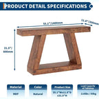 Console Table with Open Shelf, 2-Tier Wooden Sofa Table for Entryway, Hallway & Living Room - Trapezium Design Entryway Furniture