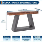 Console Table with Open Shelf, 2-Tier Wooden Sofa Table for Entryway, Hallway & Living Room - Trapezium Design Entryway Furniture