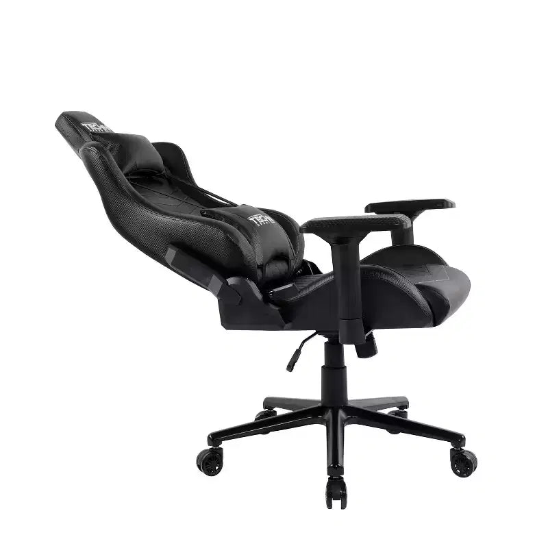 Sedia da gaming ergonomica regolabile TUYOHW, sedia da ufficio girevole a 360° con poggiatesta e cuscino lombare, sedia reclinabile 90-150 per ufficio e casa, max 136 kg, nera