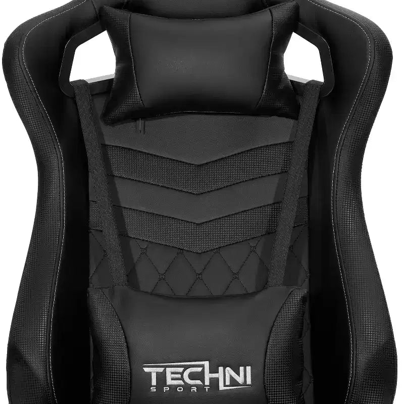 Sedia da gaming ergonomica regolabile TUYOHW, sedia da ufficio girevole a 360° con poggiatesta e cuscino lombare, sedia reclinabile 90-150 per ufficio e casa, max 136 kg, nera