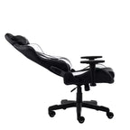 TUYOHW Sedia da gaming ergonomica regolabile, sedia da ufficio girevole a 360° con cuscino poggiatesta e lombare, sedia reclinabile da 90-150° per ufficio e casa, max 113 kg, bianca
