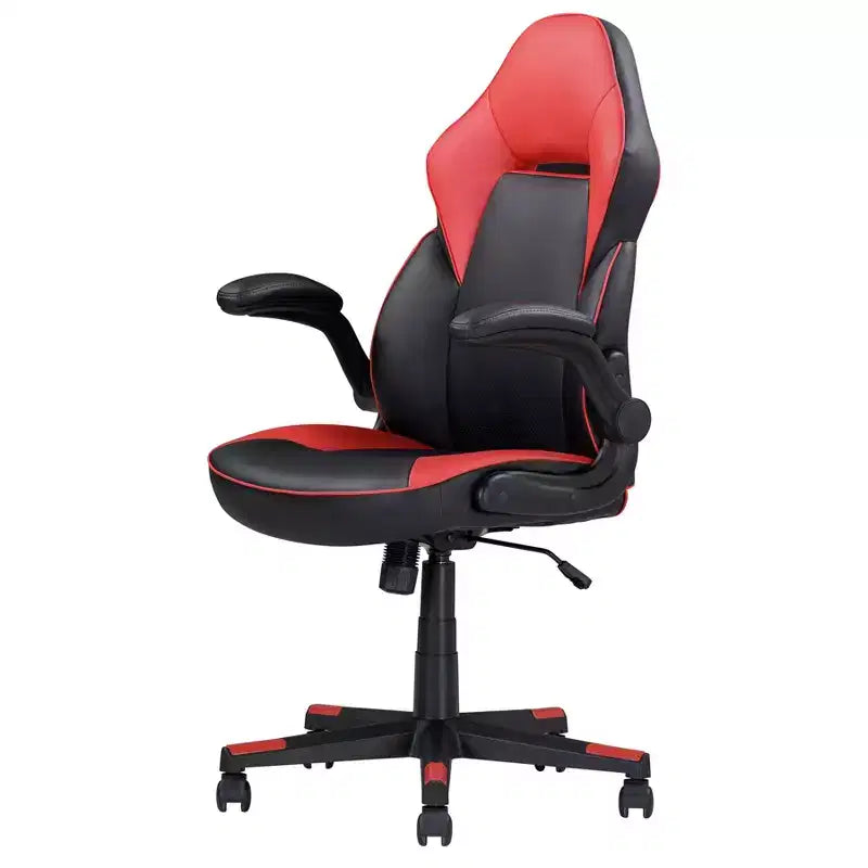 TUYOHW Sedia da Gaming Ergonomica Regolabile, Sedia Girevole a 360° con Ruote, Sedia da Computer Nera/Rossa per Ufficio e Casa, Sedia da Tempo Libero Versatile, Nera/Rossa