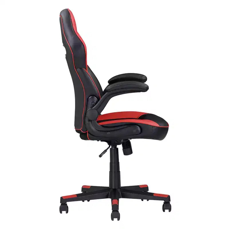 TUYOHW Sedia da Gaming Ergonomica Regolabile, Sedia Girevole a 360° con Ruote, Sedia da Computer Nera/Rossa per Ufficio e Casa, Sedia da Tempo Libero Versatile, Nera/Rossa