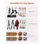 VEVOR Slat Wall Paneling, 8 x 4 ft, PVC Garage Slatwall with Accessories, White Slat Wall Easy-to-Install Adjustable Slatwall Panel, White
