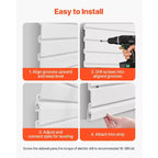 VEVOR Slat Wall Paneling, 8 x 4 ft, PVC Garage Slatwall with Accessories, White Slat Wall Easy-to-Install Adjustable Slatwall Panel, White