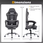 Costway Gaming Chair with Headrest, Lumbar Support, Linkage Armrests, Reclining Backrest