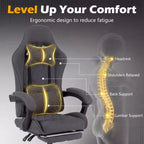 Costway Gaming Chair with Headrest, Lumbar Support, Linkage Armrests, Reclining Backrest