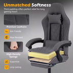 Costway Gaming Chair with Headrest, Lumbar Support, Linkage Armrests, Reclining Backrest