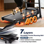 Foldable 5.0HP Treadmill for Home w/ 20% Auto Incline,400lbs Capacity Treadmill,12MPH Fast Speed,105 Programs,APP Enabled, Bluetooth Speakers