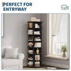 Shoe Rack Tower, Standing Spinning Shoe Organizer, Vertical Spinning Shoes Display, Shoes Rack Storage Round Carousel Shoes Closet Organization