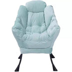COZONY Lazy Chair with Ottoman, Modern Lounge Accent Chair Footrest Reading Armchair Side Pocket for Living Room Bedroom Dorm Office