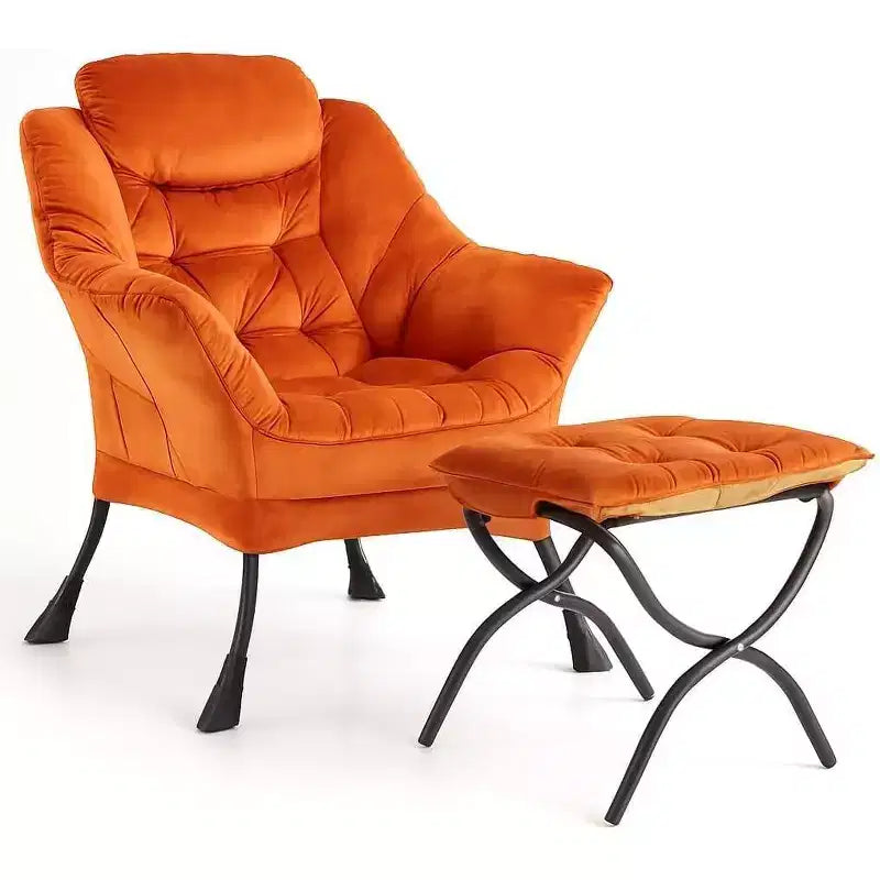 COZONY Lazy Chair with Ottoman, Modern Lounge Accent Chair Footrest Reading Armchair Side Pocket for Living Room Bedroom Dorm Office