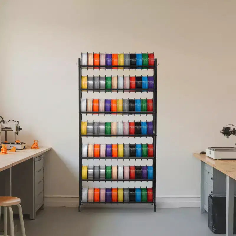 VEVOR 3D Printer Filament Storage Rack, 7 Tier Heavy Duty Storage Shelves for 3D Printing Filaments, Filament Spool Holders Racks(Shelf Only), Black