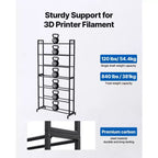 VEVOR 3D Printer Filament Storage Rack, 7 Tier Heavy Duty Storage Shelves for 3D Printing Filaments, Filament Spool Holders Racks(Shelf Only), Black