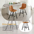 TUYOHW 26H Sleek Bar Stools with Ergonomic Back,Set of 2,Counter Height Bar Stools for Kitchen Island,Sturdy Metal Frame,300lbs Capacity