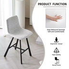 TUYOHW 26H Sleek Bar Stools with Ergonomic Back,Set of 2,Counter Height Bar Stools for Kitchen Island,Sturdy Metal Frame,300lbs Capacity