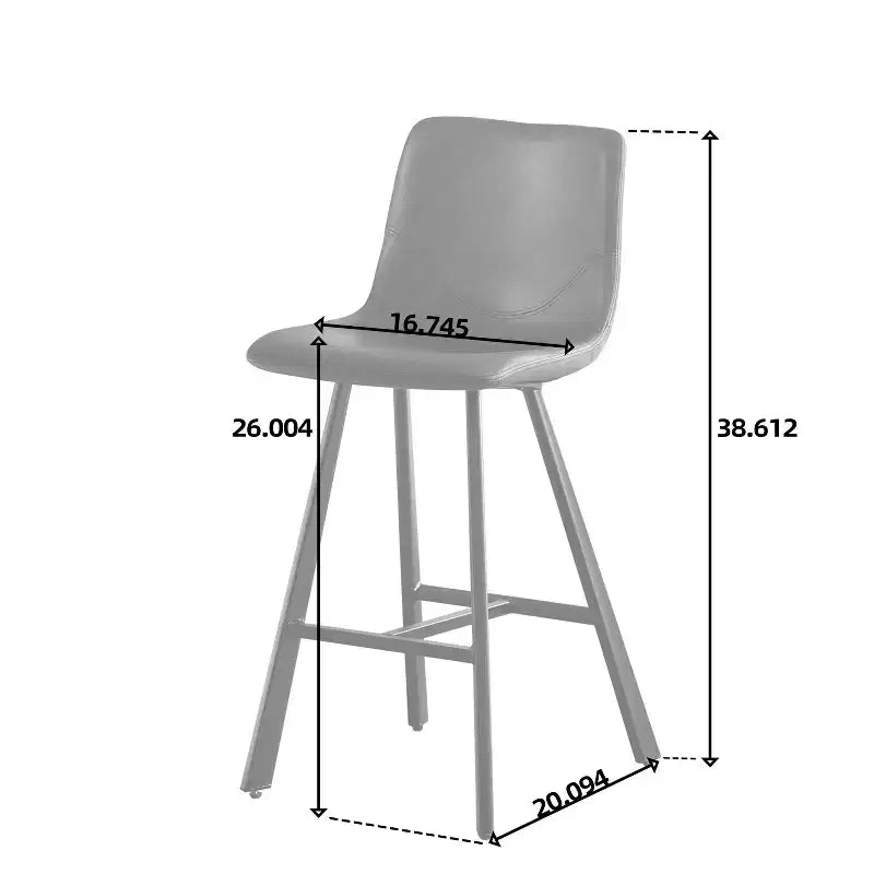 TUYOHW 26H Sleek Bar Stools with Ergonomic Back,Set of 2,Counter Height Bar Stools for Kitchen Island,Sturdy Metal Frame,300lbs Capacity