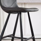 TUYOHW 26H Sleek Bar Stools with Ergonomic Back,Set of 2,Counter Height Bar Stools for Kitchen Island,Sturdy Metal Frame,300lbs Capacity
