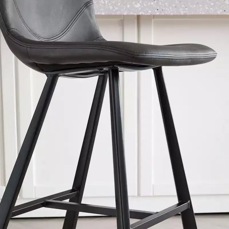 TUYOHW 26H Sleek Bar Stools with Ergonomic Back,Set of 2,Counter Height Bar Stools for Kitchen Island,Sturdy Metal Frame,300lbs Capacity