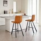 TUYOHW 26H Sleek Bar Stools with Ergonomic Back,Set of 2,Counter Height Bar Stools for Kitchen Island,Sturdy Metal Frame,300lbs Capacity