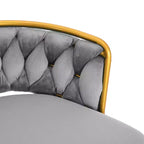 TUYOHW 31.5 Swivel Counter Height Bar Stools Set of 2,Luxury Golden Metal Base Bar Stools with Hand-Woven Backrest,286lbs Capacity