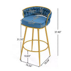 TUYOHW 31.5 Swivel Counter Height Bar Stools Set of 2,Luxury Golden Metal Base Bar Stools with Hand-Woven Backrest,286lbs Capacity