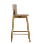 Set of 2 Wooden Barstools Counter Stools, Rubberwood Frame with Ergonomic Curved Backrest for Kitchen Island Home Bar, Walnut - ModernLuxe