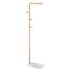 Coat Rack Freestanding with Quartz Stone Base and 3 Round Hooks