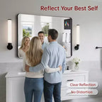 SUMERAIN Bathroom Mirror, 40x30 Black Framed Wall Mirror, Tempered Glass for Entryway, Living Room