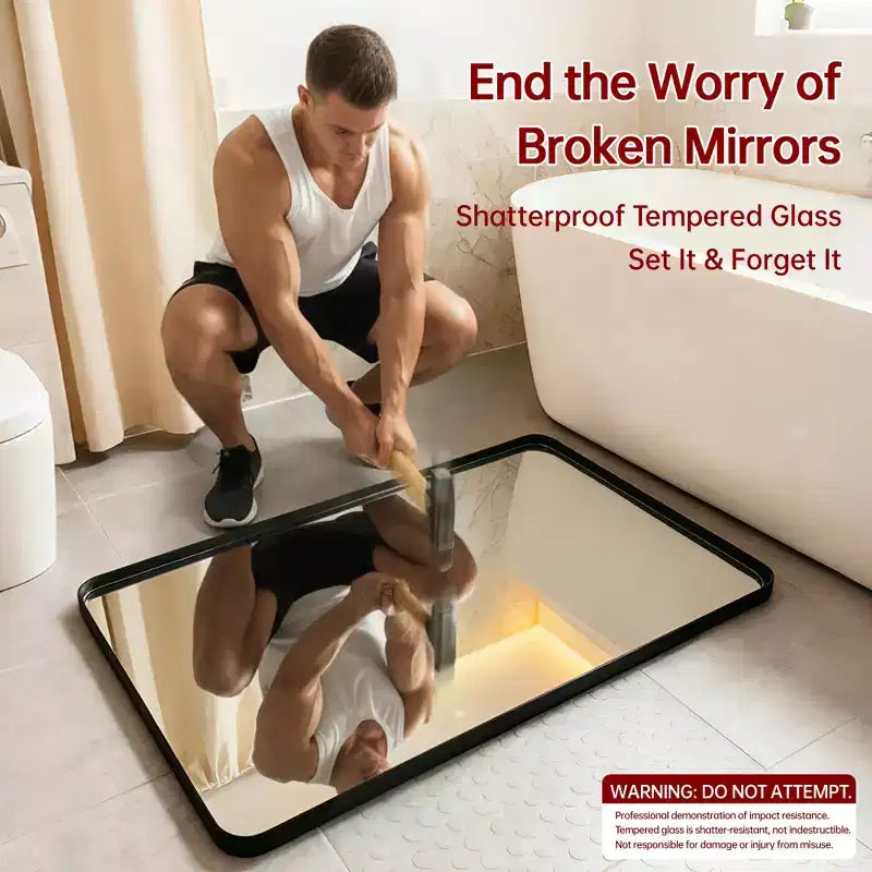SUMERAIN Bathroom Mirror, 40x30 Black Framed Wall Mirror, Tempered Glass for Entryway, Living Room