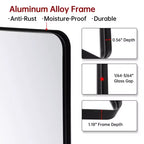 SUMERAIN Bathroom Mirror, 40x30 Black Framed Wall Mirror, Tempered Glass for Entryway, Living Room