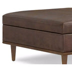 Pearl 38 inch Wide Transitional Contemporary Square Table Ottoman