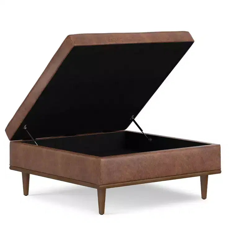 Pearl 38 inch Wide Transitional Contemporary Square Table Ottoman