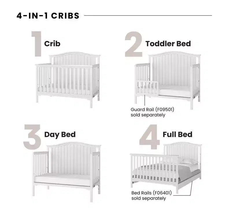 Child Craft Hampton Arch Top Crib and Changing Table Nursery Set, 2-Piece, Includes 4-in-1 Convertible Crib and Changing Table